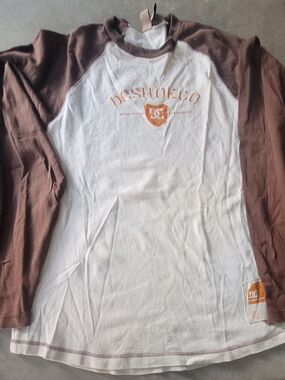 DC Shoes Raglan Long Sleeve Tee - White & Brown